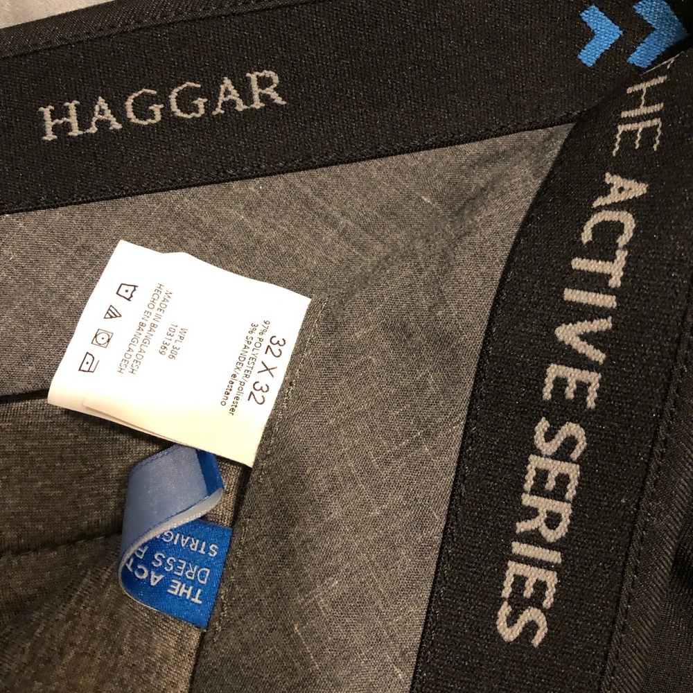 Haggar 4 way Flex Active pants black 3 pair